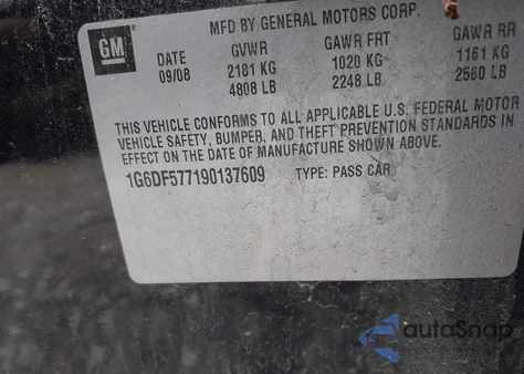 2009 Cadillac Cts Standard from USA, damaged, VIN 1G6DF577190137609